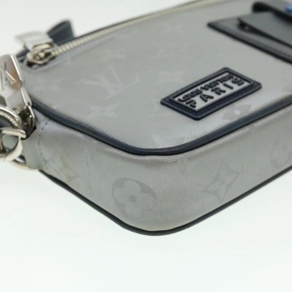 LOUIS VUITTON Monogram satellite alpha Clutch Bag Silver M44171 LV Auth 32344A - Picture 5 of 16